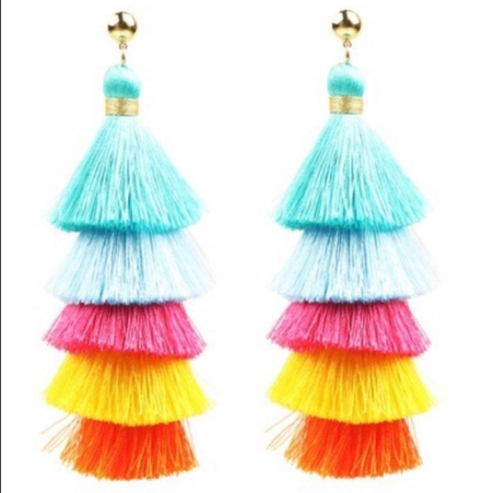 Tiered Tassel Drop Earrings